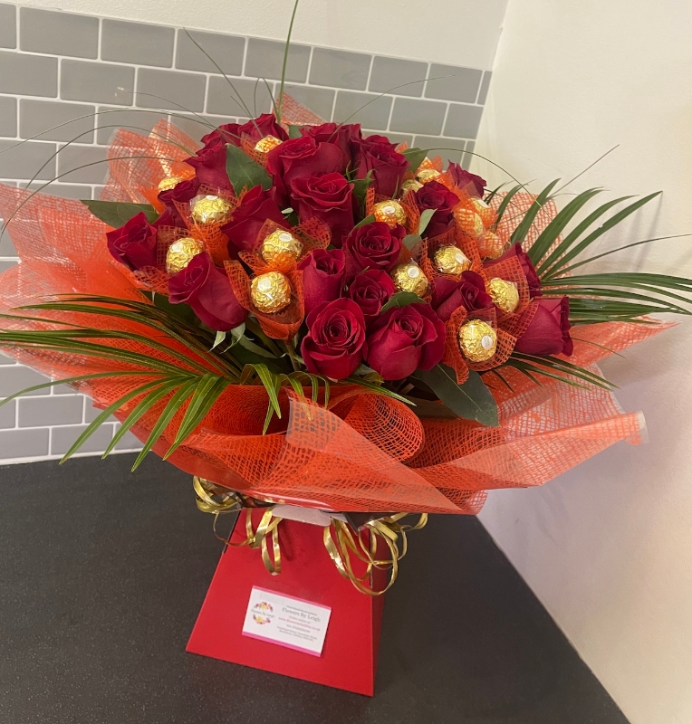 Luxury Red rose & Ferrero Rocher bouquet