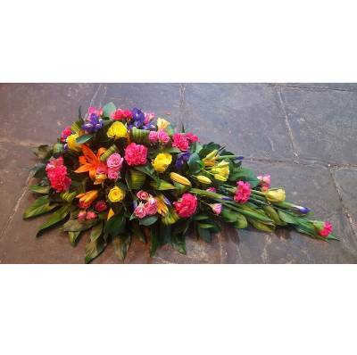 Vibrant Teardrop Casket Spray