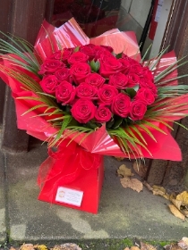 Luxury Red rose hand tied