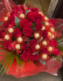 Luxury Red rose & Ferrero Rocher bouquet