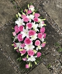 Pink rose & Lily Casket Spray