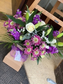 Purple and white flowers